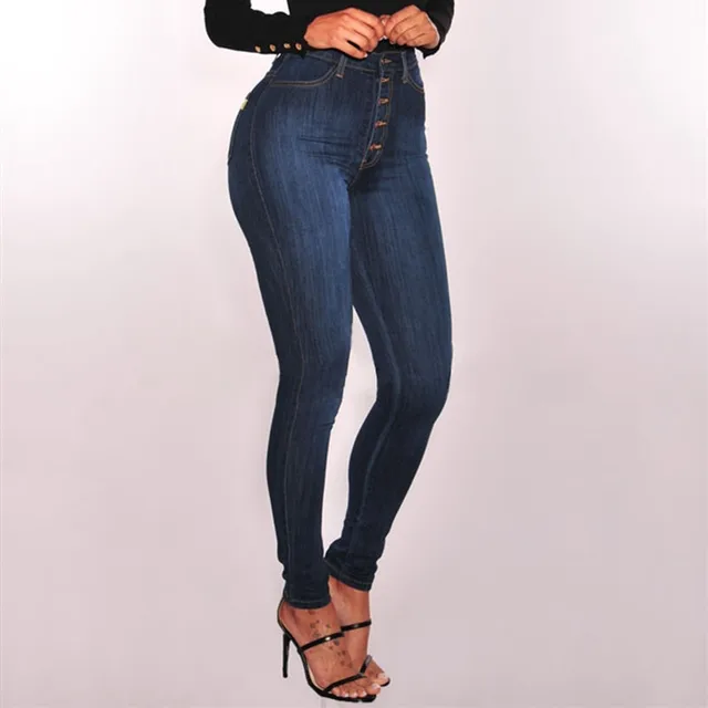 Jeans For Women High Waist Push Up Jeans High Elastic Stretch Ladies Mom Jeans Female Washed Denim Skinny Pencil Pants 3