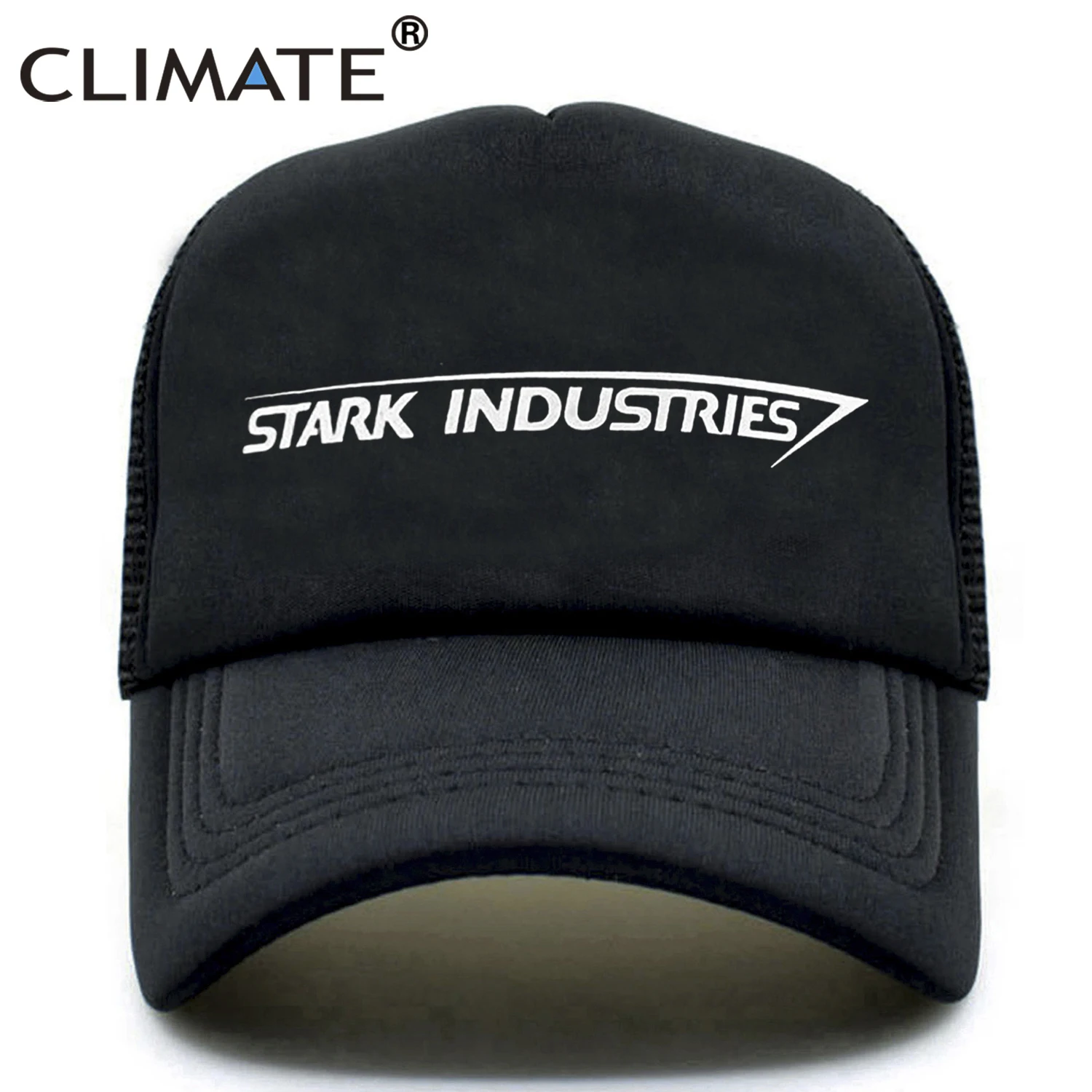 

CLIMATE Stark Industries Trucker Cap Iron Man Cap Hats Tony Stark Avengers Summer Hip Hop Mesh Cool Caps Hat for Men Women