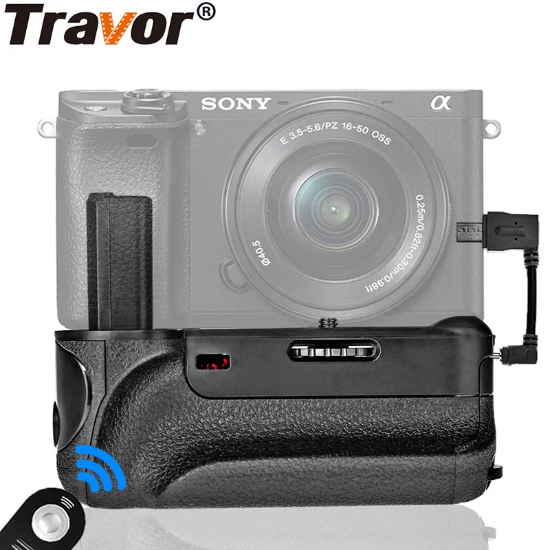 

Travor Battery Grip with IR Function Cable Connector for Sony Alpha A6000 Camera
