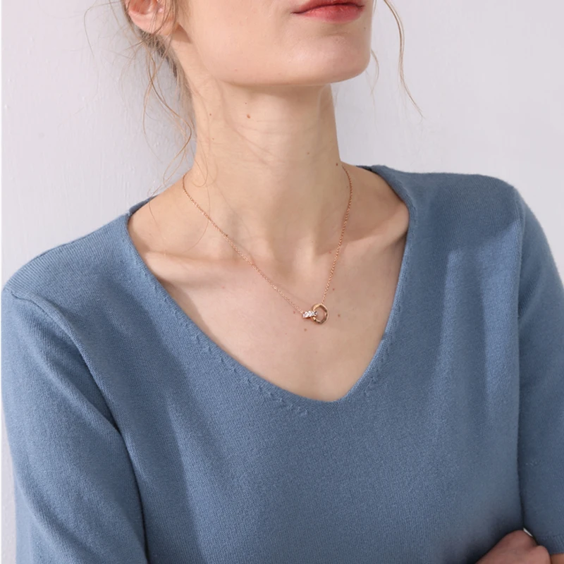  autumn women T-Shirts short sleeves V-neck summer short casual solid fashion female knitting sweate