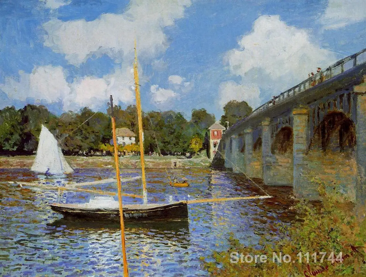 

Wall art The Bridge at Argenteuil by Claude Monet oil paintings Handmade High quality