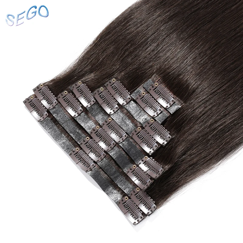 SEGO 16-2" 90-110 г, Пряди человеческих волос для наращивания бесшовные ленты ПУ могут варьироваться в зависимости от пожеланий клиента в Non-несекущиеся бразильские вьющиеся волосы Remy 8 шт./компл. Однотонная одежда