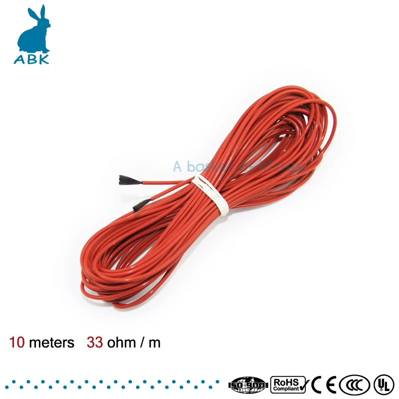 

F12K 10meters 33ohm Teflon PTFE Carbon fiber heating cable heating wire High quality low cost Infrared Heating cable