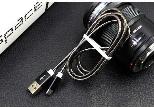 Кабель Micro USB 2.4A металлический пружинный кабель для быстрой зарядки USB кабель для передачи данных для samsung Xiaomi LG планшет Android мобильный телефон usb зарядный шнур - Цвет: Black