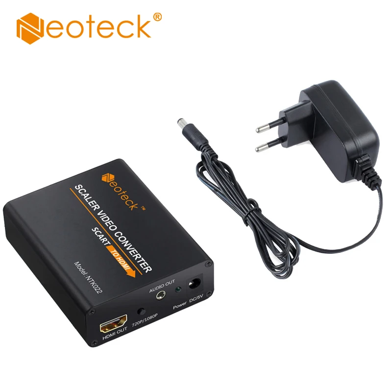 Neoteck алюминиевый конвертер SCART в HDMI 1080P адаптер с 3 5 мм для наушников стерео аудио