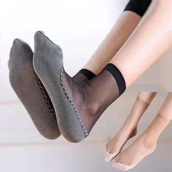 

Womens Ultra-thin Elastic Silky Short Silk Socks Casual Summer Ankle Socks