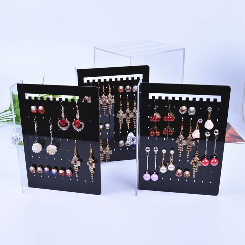 

New Fashion Transparent Arylic Jewelry Display Holds Up Earrings Earring Holder And Jewelry Organizer Earring Showcase Stand Box