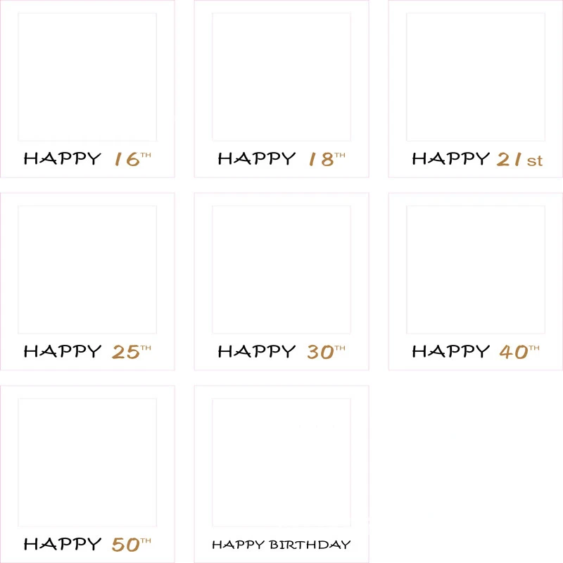 

1set Blank 16th 18th 21th 25th 30th 40th 50th Birthday Party Paper Photo Frame Props Birthday Graduation Party Supplies