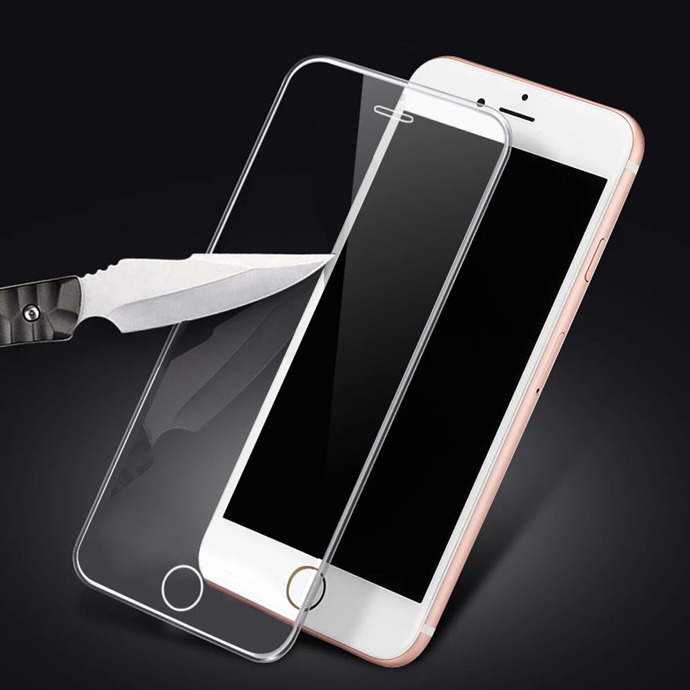 

3D TPU Edge Tempered Glass For iphone 6 6s 7 8 plus Full Screen Protector Silicone edge Glass Protective For iphone 8 7 6s plus