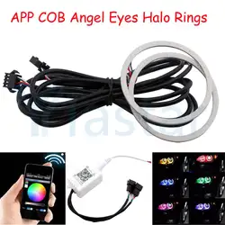 Yiastar 60 мм 70 мм 80 мм 90 мм 100 мм 110 мм 120 мм RGB Wifi Приложение COB светодиодный angel eyes Halo Кольца