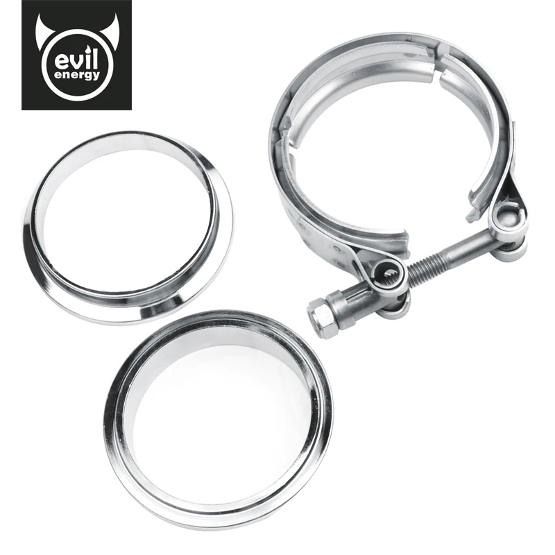 

evil energy 2.5 Inch 63mm Male/Female V-Band Clamp Flange Kit Turbo Downpipe Wastegate V-band Car Auto Parts Turbo Exhaust Pipes