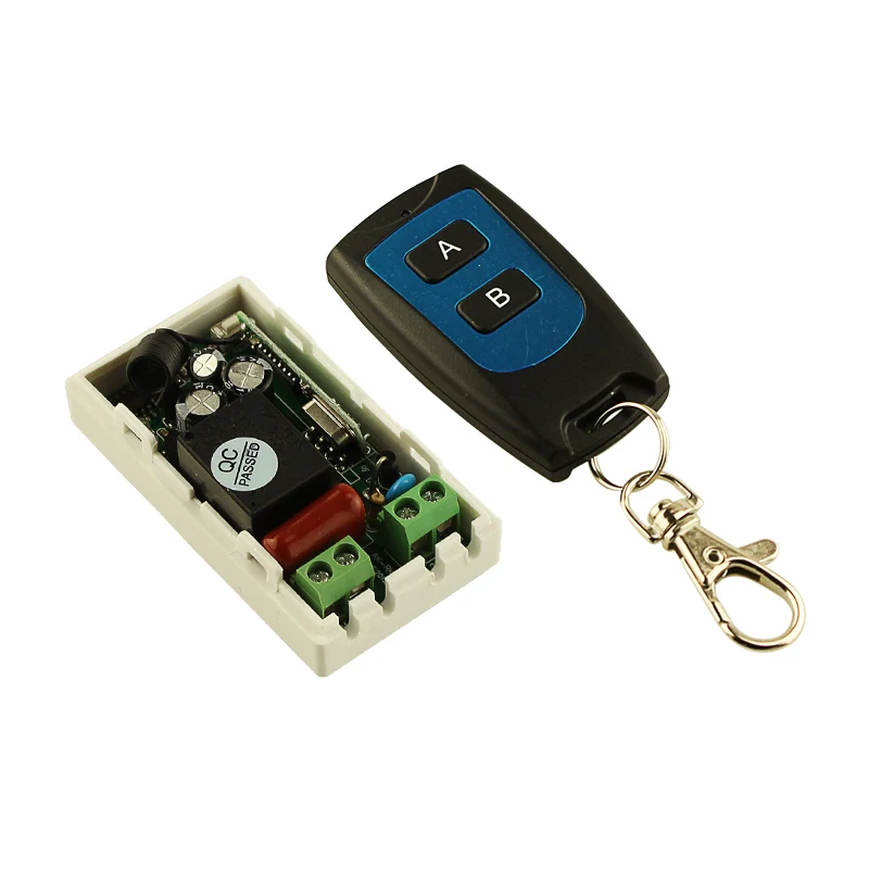 

AC 220 V 1CH Wireless Remote Control Switch System Receiver Transmitter 2 Buttons Waterproof Remote 315mhz/433.92mhz 10PCS/Lot