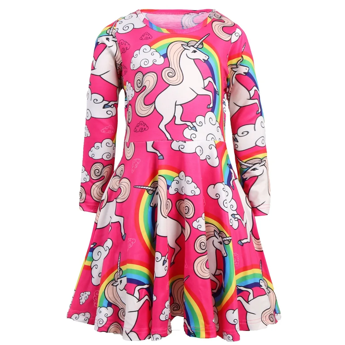

Kid Dress for Girl Cartoon Girls long sleeve Dresses Unicorn Children Clothing Winter Cute Toddler Fashion Party Costume