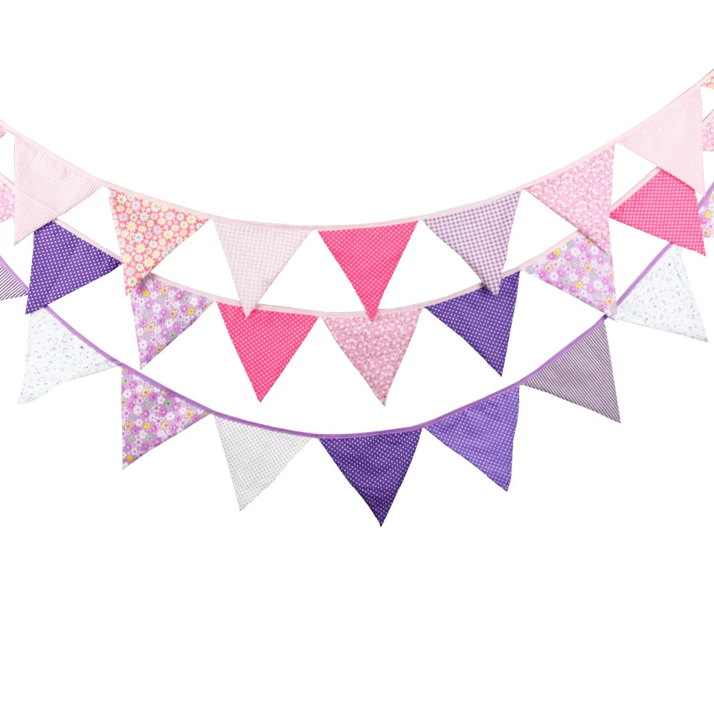 Dark Green /& Purple Triangular Flag Bunting 10m with 24 Flags