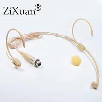 미니 XLR 4 핀 4 핀 나사 잠금 이어셋 헤드 마운트 마이크 헤드셋 마이크 마이크, Mipro 무선 시스템 바디팩 송신기 용
