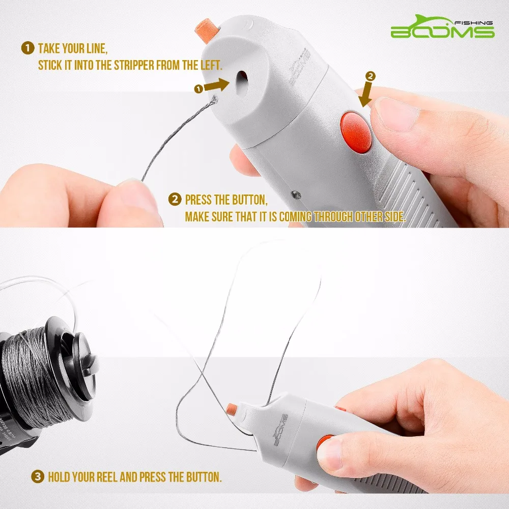 Booms Fishing LS1 Line Stripper for Remover Line from reel with Electric Hook Sharpener and LED Light