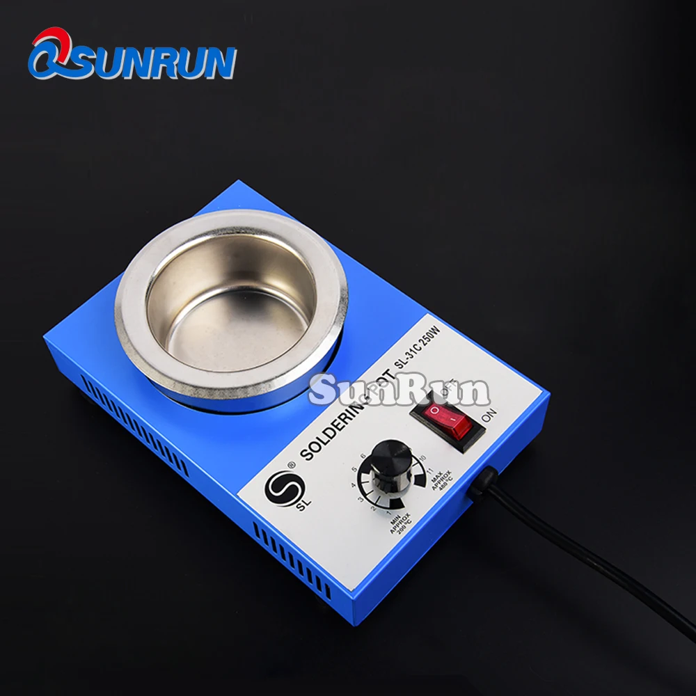 

Lead-free adjustable temperature melting tin furnace small 100-300W titanium alloy bench soldering pot dip soldering machine