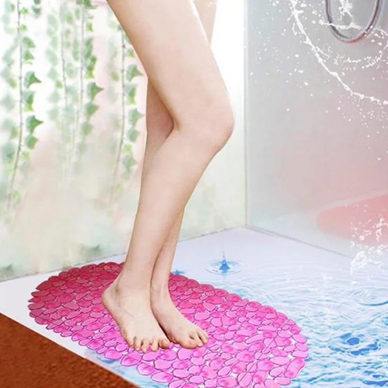 Cobblestone Bath Mats Sucker Oval Pebble Foot Pad Foot Massage Non Slip