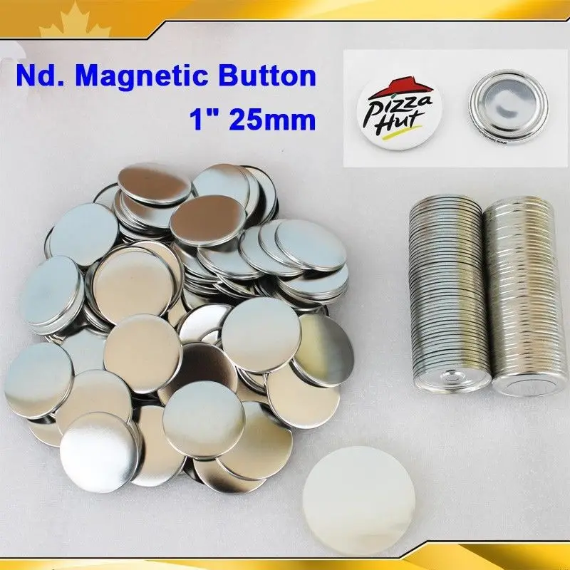 

1" 25mm 100 Sets NEW Professional Fridge Dialog Box Nd. Magnet Metal Back Button Maker Supply Materials