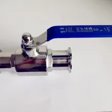 2 1/"(63 мм) Санитарно нержавеющая сталь санитарно три-зажим шаровой клапан SS304 OD77.5