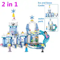 lOZ 37026 344pcs 2 In 1 Snow Princess Elsa Ice Castle Princess Anna LegoINGly Friends Building Blocks Kit Toys Christmas Gifts