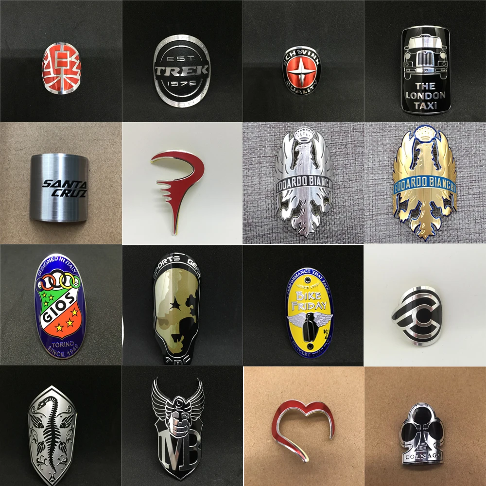 

Top selling bicycle stickers Alloy Head Badge Decals Stickers For BMX Bicycle MTB Bike Frame Fixed Gear Tube Free shipping