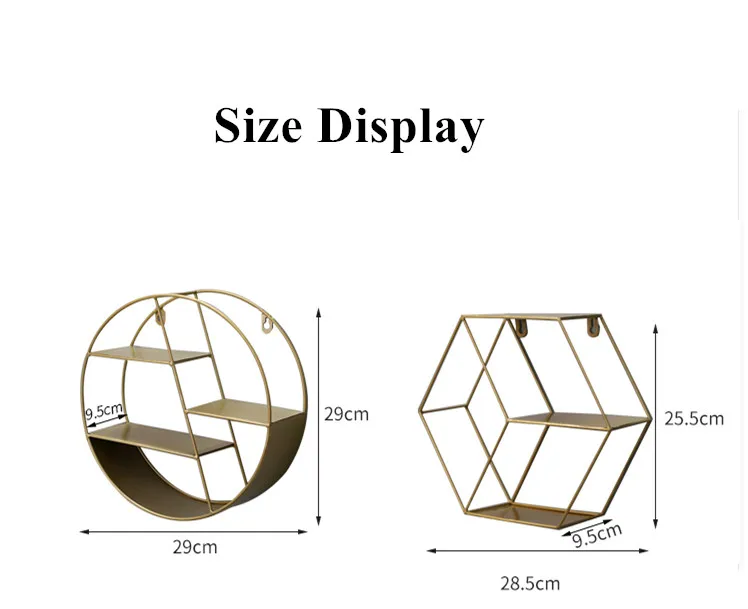Скандинавские железные художественные шестигранные сетки настенная полка настенная подвесная Геометрическая стойка для хранения Настенный самодекор для гостиной спальни