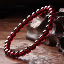 TNUKK Naturalgarnetcrystal bracelet Claret A+ 8mmBeads Bracelet women’s bracelet Energy stone Fashion beauty is good for health.