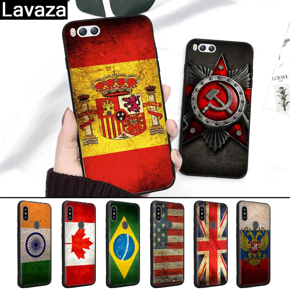 

Lavaza Country America Canada Brazil Russia Flag Silicone Case for Xiaomi MI 6 8 9 SE Max 3 Lite F1 A1 A2 5X 6X MAX 3