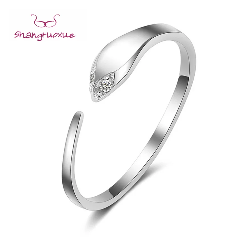 

Snake Patteren Unisex 925 Sterling Silver Rings For Women Female Luxury Wedding Adjustable Open Ring Fine Jewelry Anel Feminino