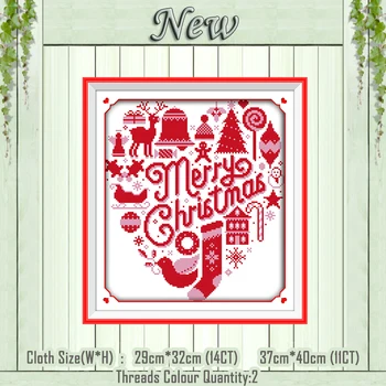 

Merry Christmas cartoon diy paintings decor Counted Printed on canvas DMC 14CT 11CT Cross Stitch Needlework Kits Embroidery Sets