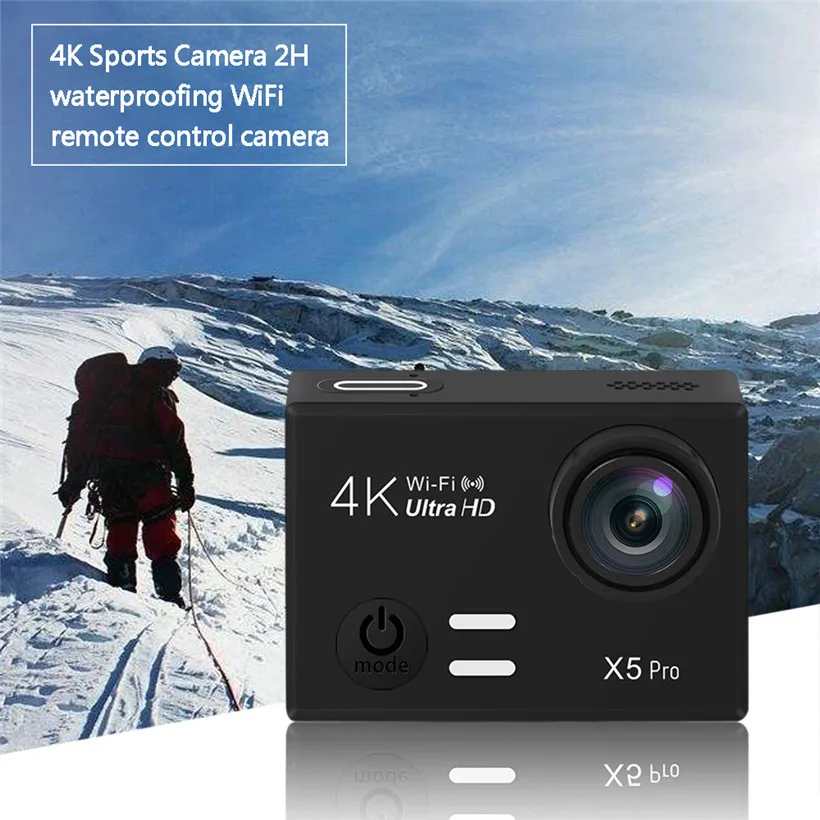

Free Shipping X5 PRO 4K Sports Camera 2H Waterproof WiFi Camcorder Cameras with Remote Control 80720