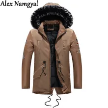 Для мужчин зимняя куртка Высокое качество Дизайн теплый мягкий Брендовое пальто Для мужчин модные Съемная шляпа меховой воротник парка с капюшоном BDK142