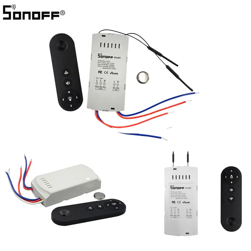 Sonoff iFan02 Fan Smart Switch Convert Fan to Wifi Smart Control Adjust
