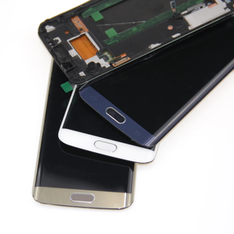 Дисплей Super AMOLED для SAMSUNG Galaxy s6 edge LCD + рамка G925 G925F G925I сенсорный экран дигитайзер