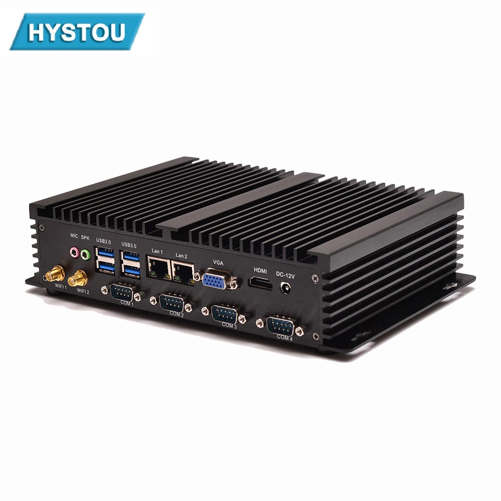 Intel Core i5 3317u промышленный ПК 1007u безвентиляторный мини Windows 10 TV Box HDMI 4 RS232 Dual NIC 2 LAN 8 USB