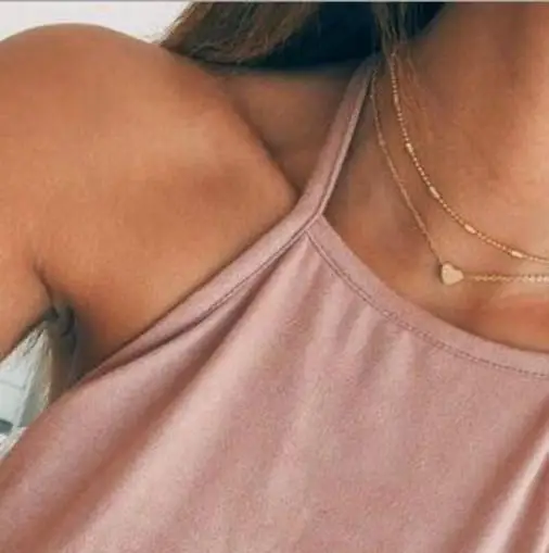 Простой Амор corazón collar de Gargantilla para модный привлекательный раздельный купальник мульти-capa de чокер, псевдоантикварные удлиненные РАН дю связью, колье, joyería DE LA - Окраска металла: Gold