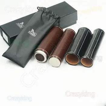 

Leather & Cedar Wood Big Size Grenade Travel Cigar Hydrating Tube Humidor