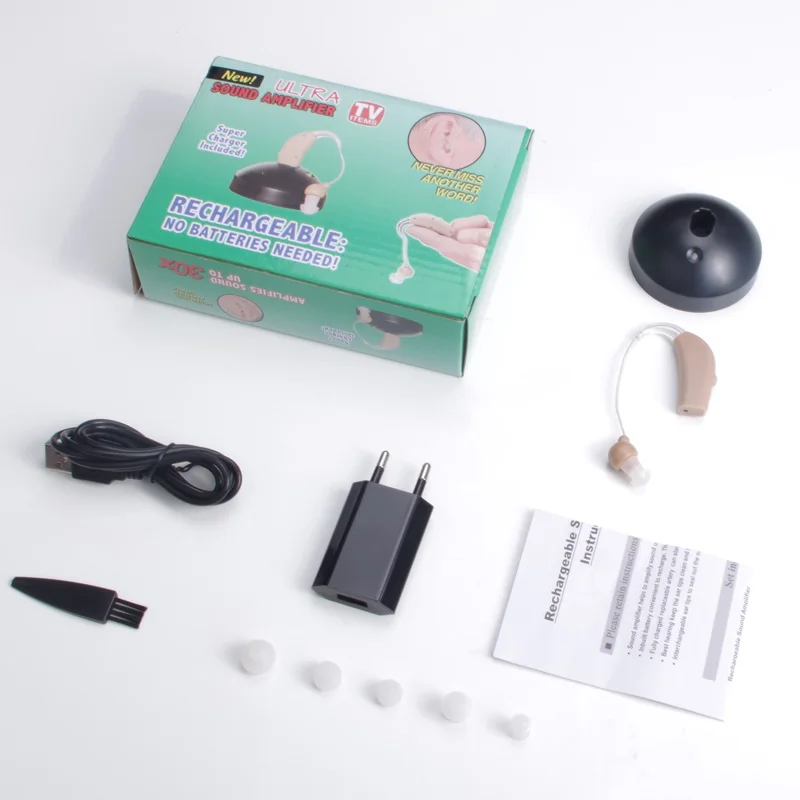 New Rechargeable ear hearing aid mini device ear amplifier digital hearing aids behind the ear for deaf elderly