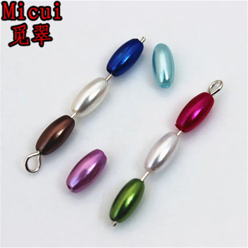 Micui 200pcs/lot 4*8mm Oval Shape Imitation Pearls Beads Crafts Decoration for DIY Bracelets Necklaces clothing Making MC539