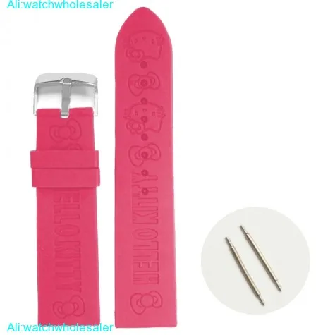 24mm Hot Pink Cartoon Silicone Jelly Rubber Lady Watch Band Straps WB1085L24JB