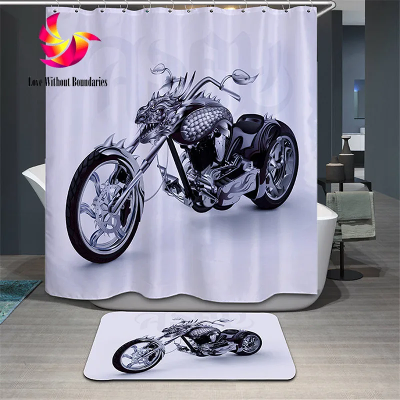 Спортивный стиль мотоцикл велосипед WC коврик Нескользящая лента ванная комната коврики Туалет Tapetes Ванная комната Ковер 3d коврик для