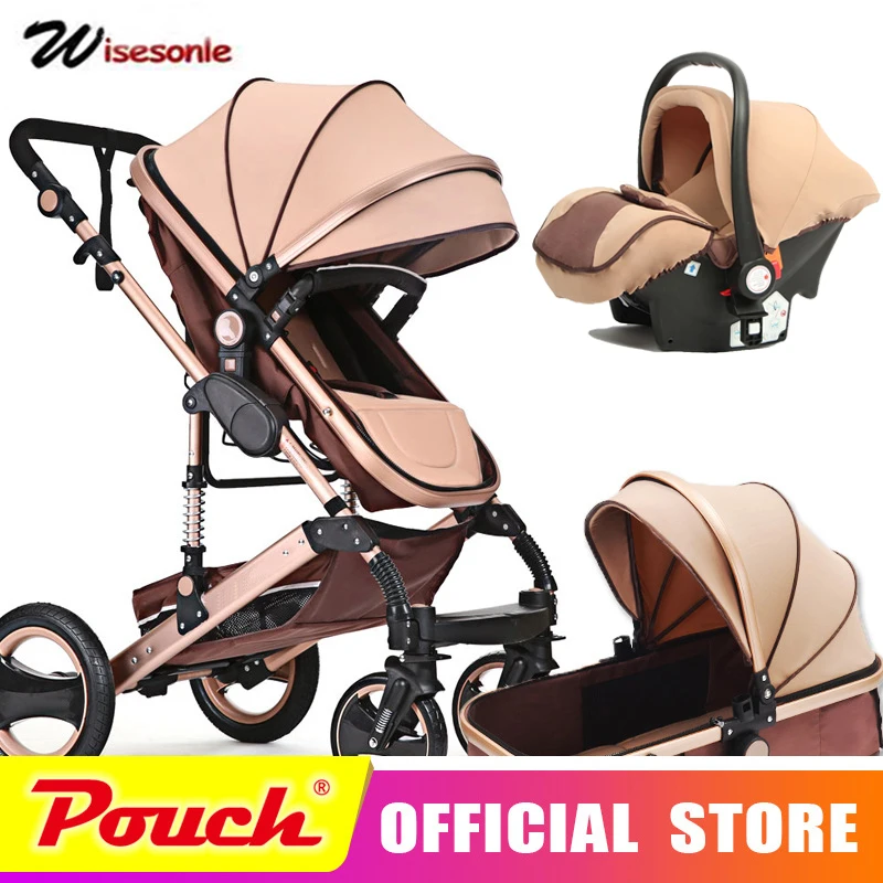 

Wisesonle Baby stroller High landscape 2 in 1 3 in 1 collapsible strollers Russian free shipping