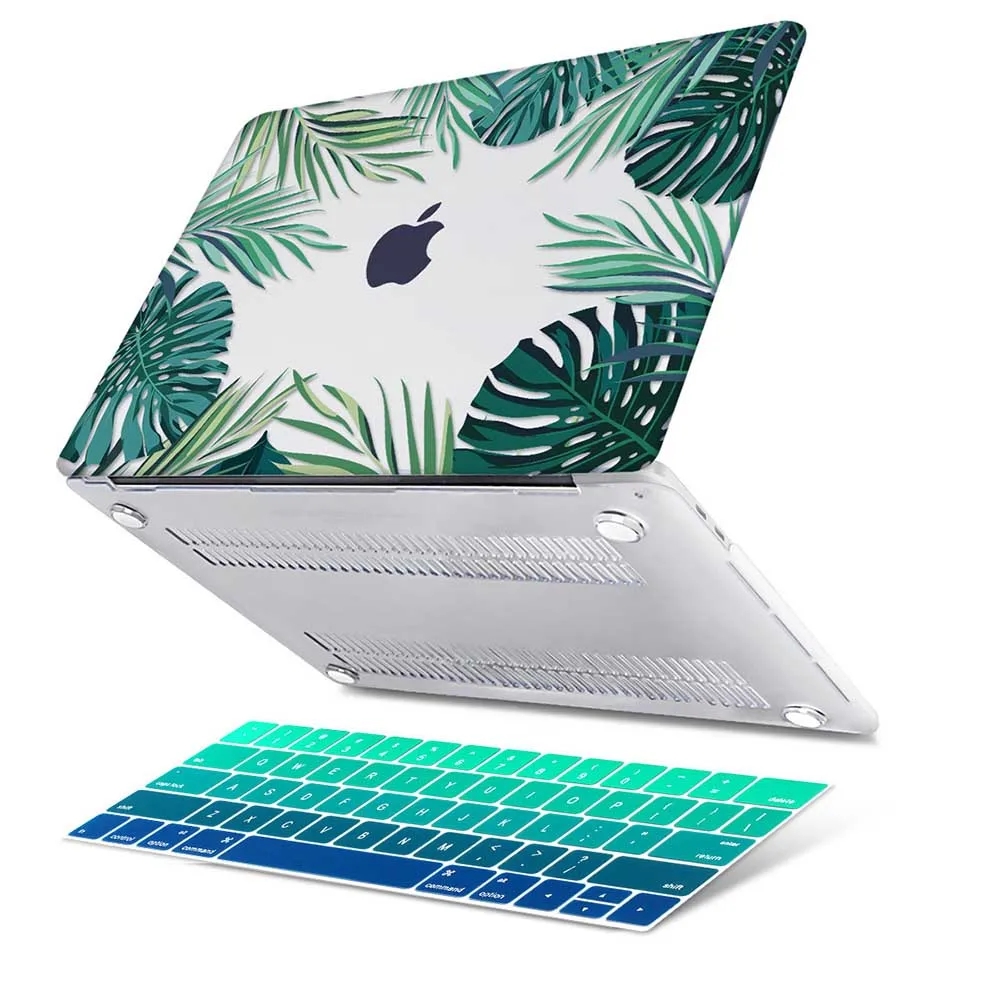 Пластиковый чехол с принтом зеленых листьев для Macbook Air 11 12 13 A1932 2020 Pro A2251 A2289 15 16 Touch