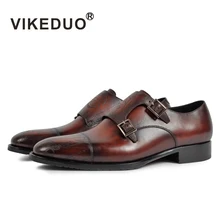 Vikeduo Vintage Men’s Shoes Custom Made Genuine Leather