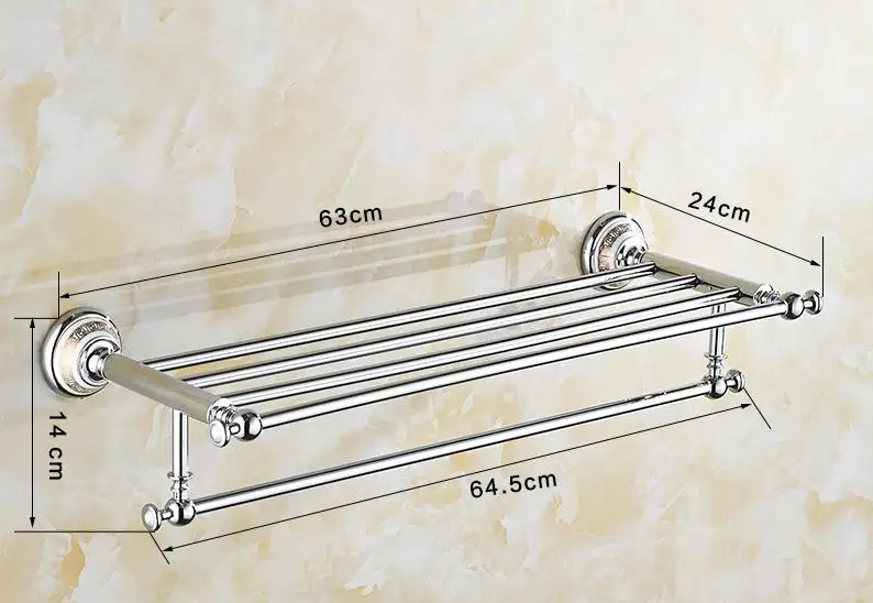 Медная вешалка для полотенец, двойной набор инструментов, хромированная отделка, настенное крепление, твердая латунь, Victorys, американские аксессуары для ванной комнаты - Цвет: w