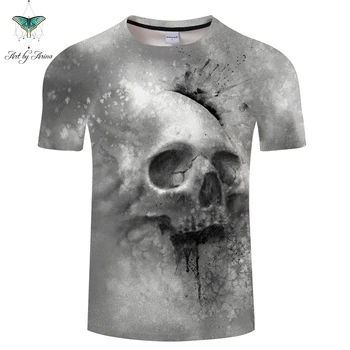 

Grey Skull By AeinaArt 3D Print t shirt Men Women tshirt Casual Short Sleeve O-neck Top&Tees Streetwear Camiseta 2018 Drop Ship