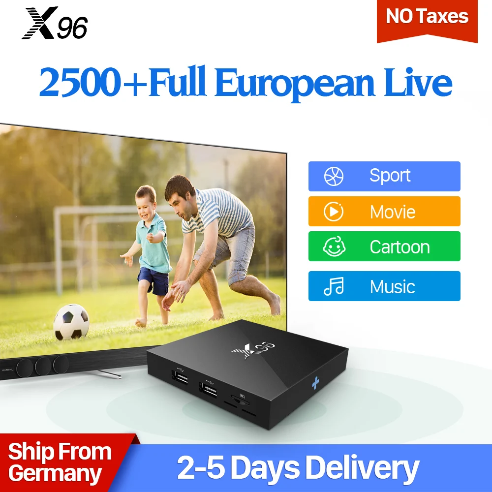 

X96 IPTV Sweden Box S905X Android 6.0 IP TV Box 4K 2GB 16GB IUDTV Subscription IPTV Sweden Spain UK Italy Spain Arabic IPTV Box