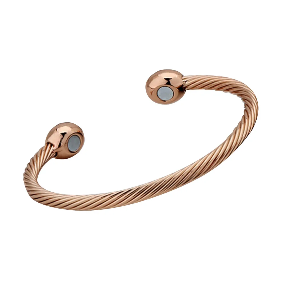 

Women Men Jewelry Exquisite Magnetic Daily Bangle Lightweight Brass Open Cuff Health Care Bracelet Pain Therapy Gift Simple