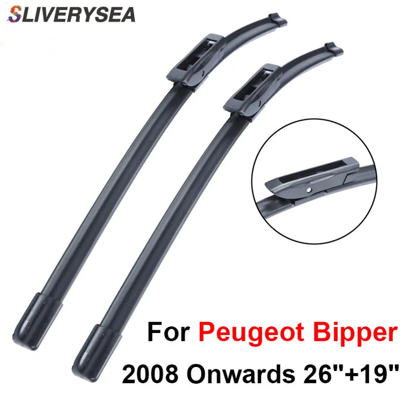 

SLIVERYSEA Wiper Blade For Peugeot Bipper Tepee 26"+19" 2 Pieces Windscreen 2008 Onwards Natural Rubber Car Accessories CPD107